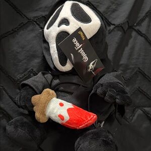 Spirit Ghost Face Plush with Black and Red Accents